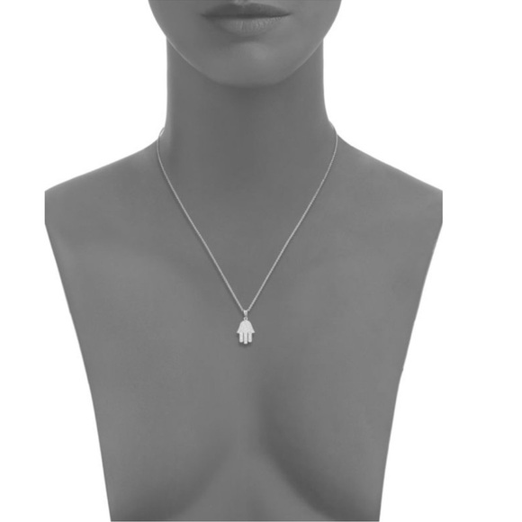 $1885 EFFY 14K white gold necklace hamsa diamond pendant Hand of Fatima box - Picture 3 of 12